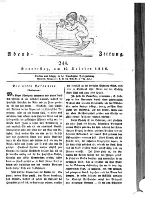 Abend-Zeitung Donnerstag 12. Oktober 1826