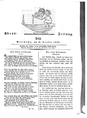 Abend-Zeitung Mittwoch 18. Oktober 1826