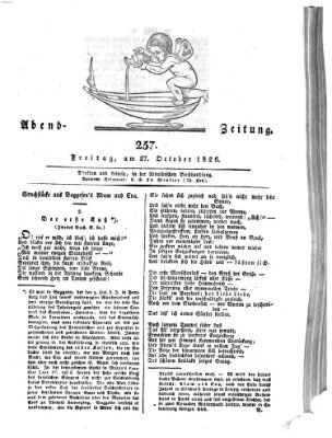 Abend-Zeitung Freitag 27. Oktober 1826