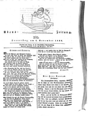 Abend-Zeitung Donnerstag 2. November 1826