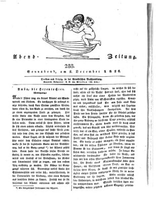 Abend-Zeitung Samstag 2. Dezember 1826