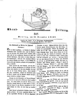 Abend-Zeitung Montag 25. Dezember 1826