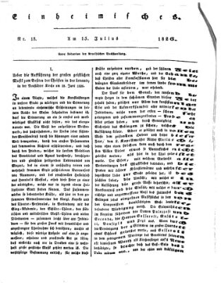 Abend-Zeitung Samstag 15. Juli 1826