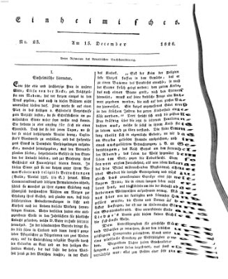 Abend-Zeitung Freitag 15. Dezember 1826