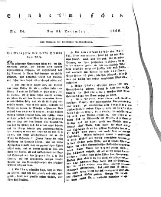 Abend-Zeitung Sonntag 31. Dezember 1826