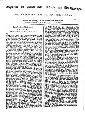 Abend-Zeitung Samstag 30. Dezember 1826