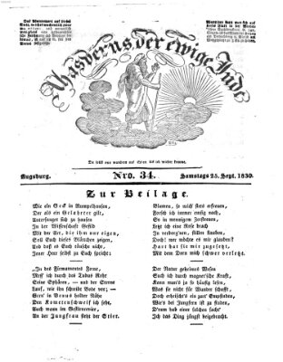 Ahasverus, der ewige Jude Samstag 25. September 1830