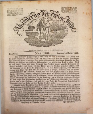 Ahasverus, der ewige Jude Samstag 24. Dezember 1831