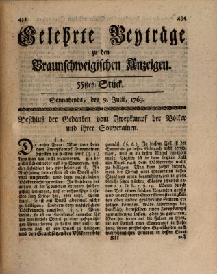 Braunschweigische Anzeigen. Gelehrte Beyträge zu den Braunschweigischen Anzeigen (Braunschweigische Anzeigen) Mittwoch 13. Juli 1763