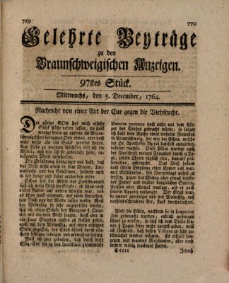 Braunschweigische Anzeigen. Gelehrte Beyträge zu den Braunschweigischen Anzeigen (Braunschweigische Anzeigen) Mittwoch 5. Dezember 1764