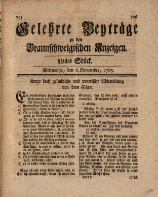 Braunschweigische Anzeigen. Gelehrte Beyträge zu den Braunschweigischen Anzeigen (Braunschweigische Anzeigen) Mittwoch 6. November 1765