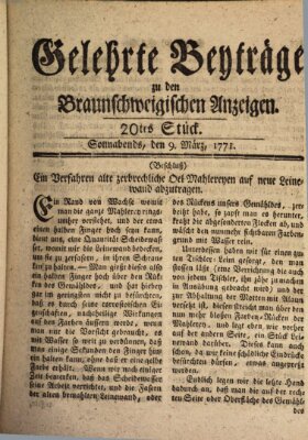 Braunschweigische Anzeigen. Gelehrte Beyträge zu den Braunschweigischen Anzeigen (Braunschweigische Anzeigen) Samstag 9. März 1771