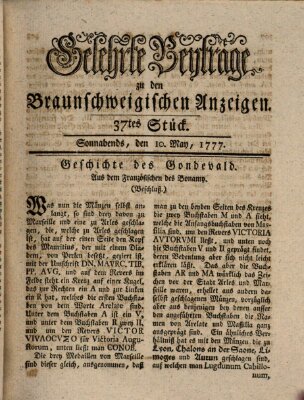 Braunschweigische Anzeigen. Gelehrte Beyträge zu den Braunschweigischen Anzeigen (Braunschweigische Anzeigen) Samstag 10. Mai 1777