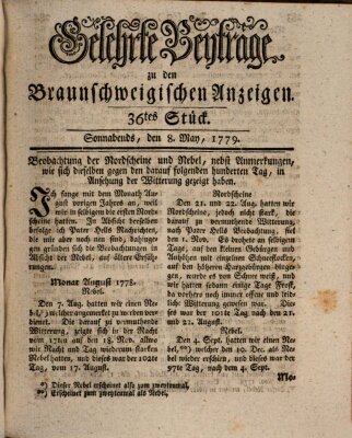 Braunschweigische Anzeigen. Gelehrte Beyträge zu den Braunschweigischen Anzeigen (Braunschweigische Anzeigen) Samstag 8. Mai 1779