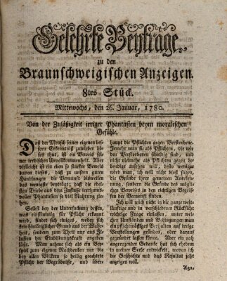 Braunschweigische Anzeigen. Gelehrte Beyträge zu den Braunschweigischen Anzeigen (Braunschweigische Anzeigen) Mittwoch 26. Januar 1780