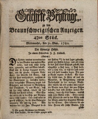 Braunschweigische Anzeigen. Gelehrte Beyträge zu den Braunschweigischen Anzeigen (Braunschweigische Anzeigen) Mittwoch 31. Mai 1780