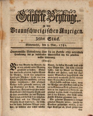 Braunschweigische Anzeigen. Gelehrte Beyträge zu den Braunschweigischen Anzeigen (Braunschweigische Anzeigen) Mittwoch 8. Mai 1782