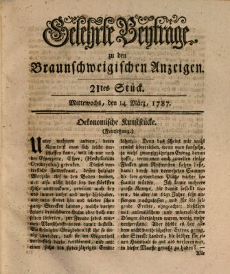 Braunschweigische Anzeigen. Gelehrte Beyträge zu den Braunschweigischen Anzeigen (Braunschweigische Anzeigen) Mittwoch 14. März 1787