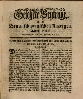 Braunschweigische Anzeigen. Gelehrte Beyträge zu den Braunschweigischen Anzeigen (Braunschweigische Anzeigen) Samstag 9. Juni 1787