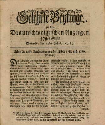 Braunschweigische Anzeigen. Gelehrte Beyträge zu den Braunschweigischen Anzeigen (Braunschweigische Anzeigen) Mittwoch 25. Juli 1787