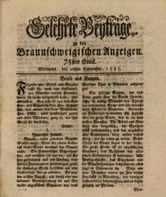 Braunschweigische Anzeigen. Gelehrte Beyträge zu den Braunschweigischen Anzeigen (Braunschweigische Anzeigen) Mittwoch 26. September 1787