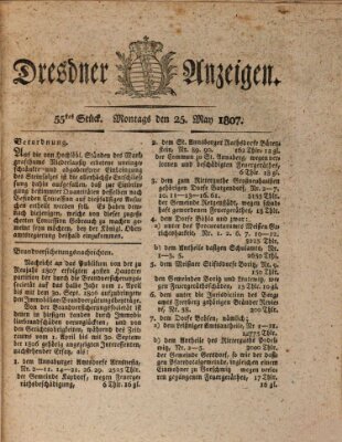 Dresdner Anzeigen Montag 25. Mai 1807