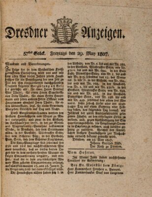 Dresdner Anzeigen Freitag 29. Mai 1807