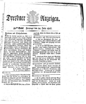 Dresdner Anzeigen Freitag 24. Juli 1807