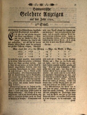 Hannoverische gelehrte Anzeigen (Hannoversche Anzeigen) Freitag 3. Juli 1750