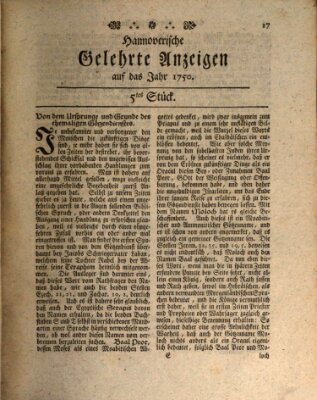 Hannoverische gelehrte Anzeigen (Hannoversche Anzeigen) Montag 13. Juli 1750