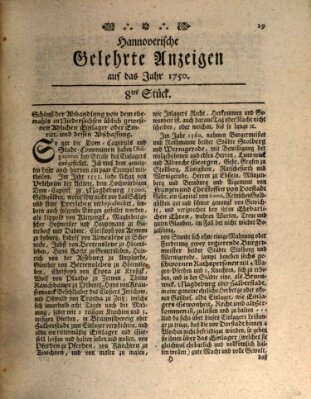 Hannoverische gelehrte Anzeigen (Hannoversche Anzeigen) Freitag 24. Juli 1750