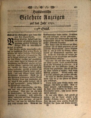 Hannoverische gelehrte Anzeigen (Hannoversche Anzeigen) Freitag 7. August 1750