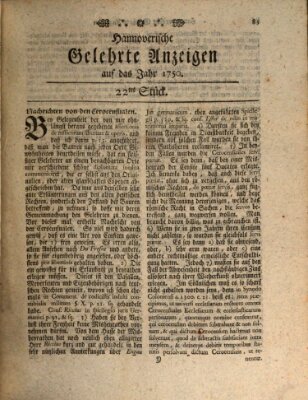 Hannoverische gelehrte Anzeigen (Hannoversche Anzeigen) Freitag 11. September 1750