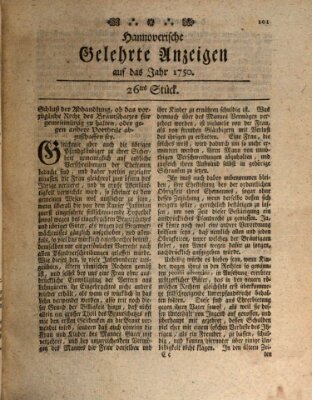 Hannoverische gelehrte Anzeigen (Hannoversche Anzeigen) Freitag 25. September 1750