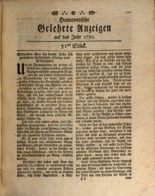 Hannoverische gelehrte Anzeigen (Hannoversche Anzeigen) Montag 12. Oktober 1750