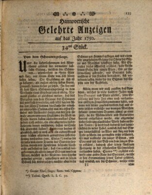 Hannoverische gelehrte Anzeigen (Hannoversche Anzeigen) Freitag 23. Oktober 1750