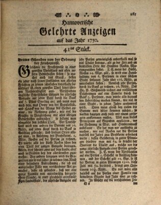 Hannoverische gelehrte Anzeigen (Hannoversche Anzeigen) Montag 16. November 1750