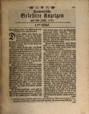 Hannoverische gelehrte Anzeigen (Hannoversche Anzeigen) Montag 28. Dezember 1750