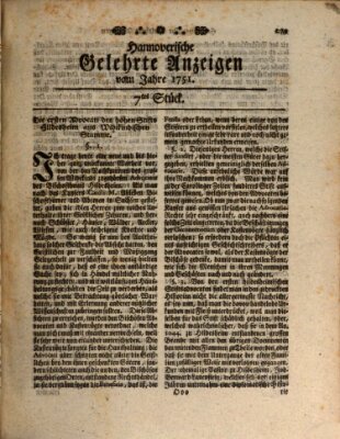 Hannoverische gelehrte Anzeigen (Hannoversche Anzeigen) Freitag 22. Januar 1751