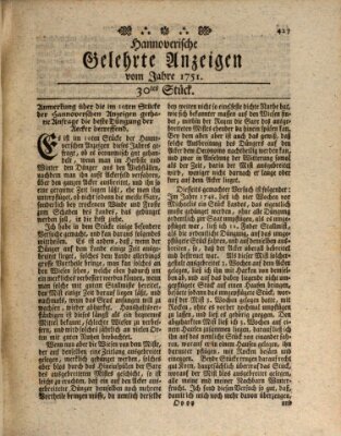 Hannoverische gelehrte Anzeigen (Hannoversche Anzeigen) Montag 12. April 1751