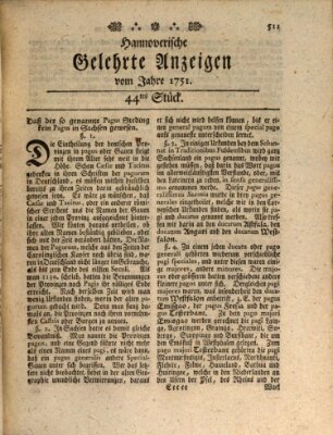 Hannoverische gelehrte Anzeigen (Hannoversche Anzeigen) Montag 31. Mai 1751