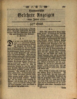 Hannoverische gelehrte Anzeigen (Hannoversche Anzeigen) Freitag 26. November 1751