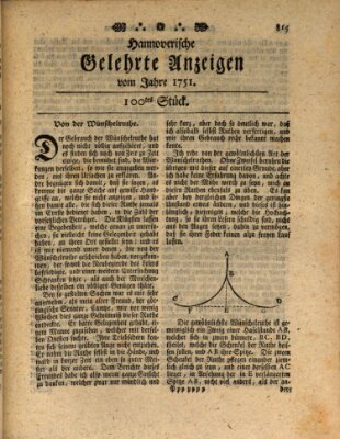 Hannoverische gelehrte Anzeigen (Hannoversche Anzeigen) Montag 13. Dezember 1751