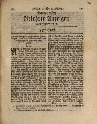 Hannoverische gelehrte Anzeigen (Hannoversche Anzeigen) Montag 1. Mai 1752