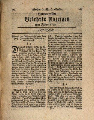 Hannoverische gelehrte Anzeigen (Hannoversche Anzeigen) Montag 5. Juni 1752