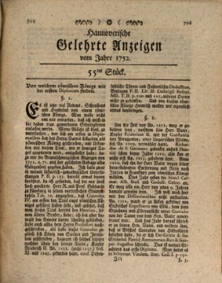 Hannoverische gelehrte Anzeigen (Hannoversche Anzeigen) Montag 10. Juli 1752