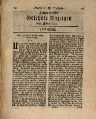 Hannoverische gelehrte Anzeigen (Hannoversche Anzeigen) Freitag 21. Juli 1752