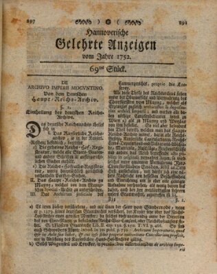 Hannoverische gelehrte Anzeigen (Hannoversche Anzeigen) Montag 28. August 1752