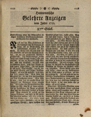 Hannoverische gelehrte Anzeigen (Hannoversche Anzeigen) Montag 30. Oktober 1752