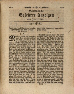 Hannoverische gelehrte Anzeigen (Hannoversche Anzeigen) Freitag 3. November 1752